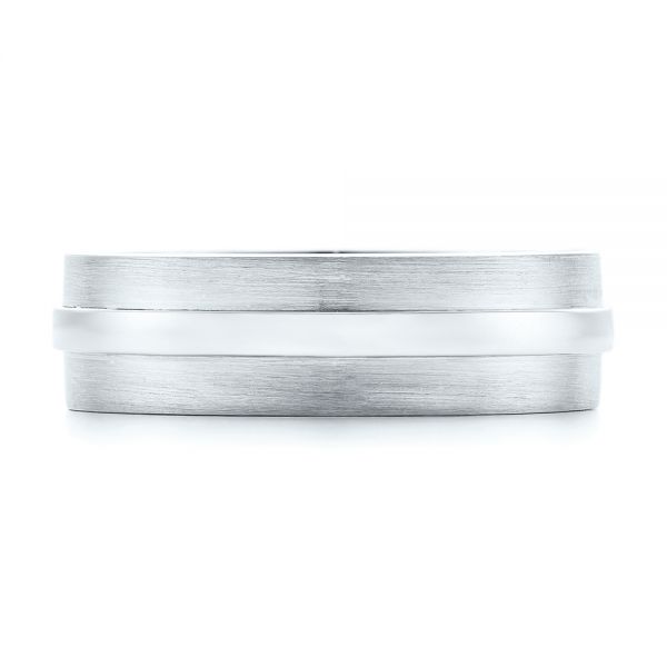 Platinum And 14K Gold Platinum And 14K Gold Custom Two-tone Men's Wedding Band - Top View - 102970