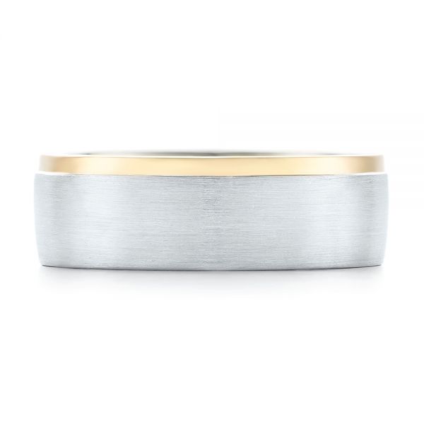Platinum And 18K Gold Custom Two-tone Men's Wedding Band - Top View - 102999