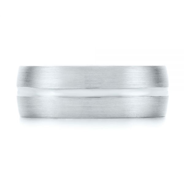 14K Gold And 18k White Gold 14K Gold And 18k White Gold Custom Two-tone Men's Wedding Band - Top View - 103290