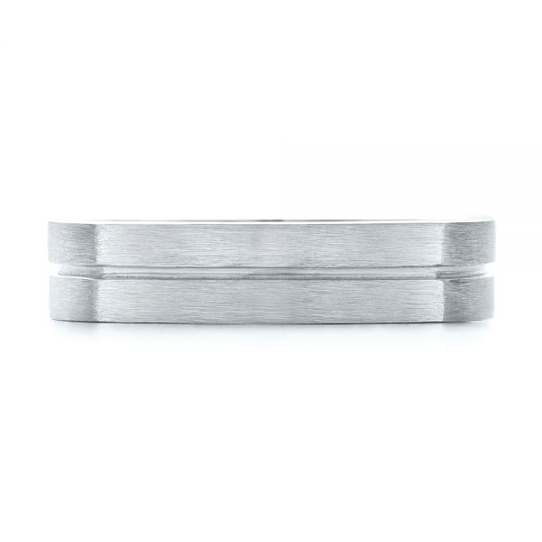  Platinum And Platinum Platinum And Platinum Custom Two-tone Men's Wedding Band - Top View -  103842