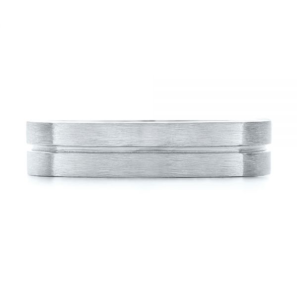 Platinum And 14K Gold Platinum And 14K Gold Custom Two-tone Men's Wedding Band - Top View - 103842