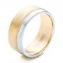 14k Yellow Gold And 14K Gold Custom Two-tone Men's Wedding Band - Three-Quarter View -  101950 - Thumbnail