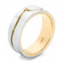  Platinum And 14k Yellow Gold Platinum And 14k Yellow Gold Custom Two-tone Men's Wedding Band - Three-Quarter View -  102417 - Thumbnail