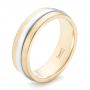 18k Yellow Gold And Platinum 18k Yellow Gold And Platinum Custom Two-tone Men's Wedding Band - Three-Quarter View -  102970 - Thumbnail