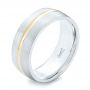  18K Gold And 18k Yellow Gold 18K Gold And 18k Yellow Gold Custom Two-tone Men's Wedding Band - Three-Quarter View -  103290 - Thumbnail