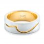  18K Gold And 14k Yellow Gold 18K Gold And 14k Yellow Gold Custom Two-tone Men's Wedding Band - Flat View -  102417 - Thumbnail