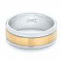  14K Gold And 18k Yellow Gold 14K Gold And 18k Yellow Gold Custom Two-tone Men's Wedding Band - Flat View -  102961 - Thumbnail