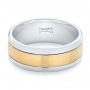  14K Gold And 18k Yellow Gold 14K Gold And 18k Yellow Gold Custom Two-tone Men's Wedding Band - Flat View -  102961 - Thumbnail