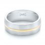  Platinum And 18k Yellow Gold Platinum And 18k Yellow Gold Custom Two-tone Men's Wedding Band - Flat View -  103290 - Thumbnail