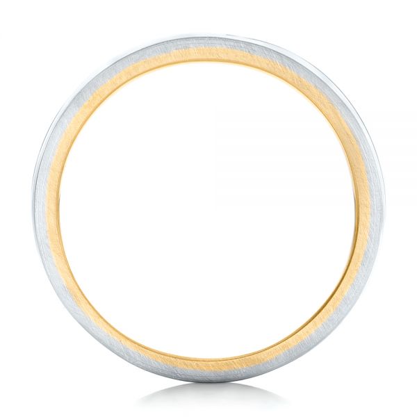 14K Gold And 18k Yellow Gold 14K Gold And 18k Yellow Gold Custom Two-tone Men's Wedding Band - Front View -  102417