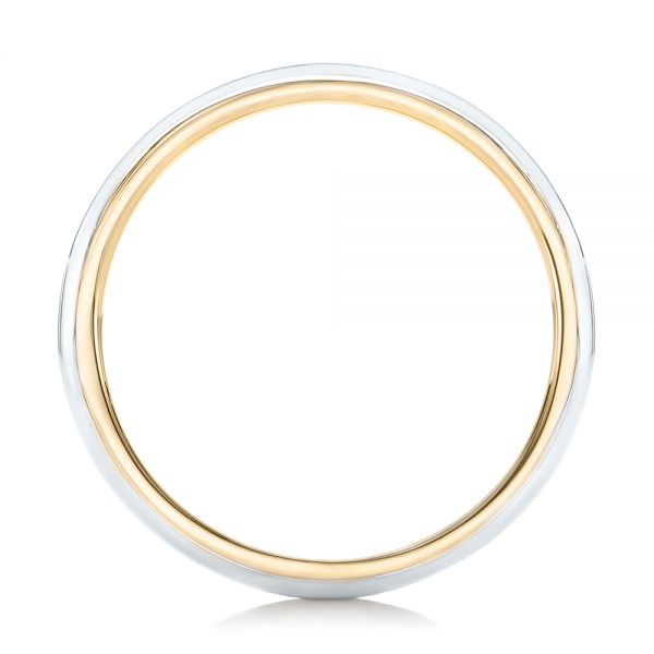 14k Yellow Gold And 14K Gold 14k Yellow Gold And 14K Gold Custom Two-tone Men's Wedding Band - Front View -  102467