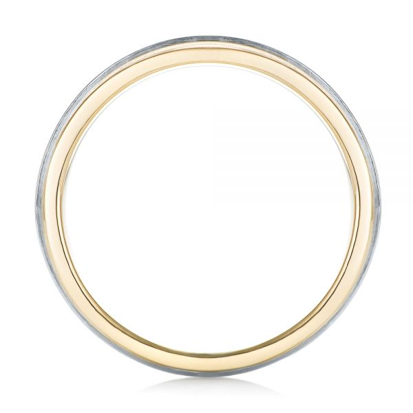 18k Yellow Gold And 18K Gold 18k Yellow Gold And 18K Gold Custom Two-tone Men's Wedding Band - Front View -  102970