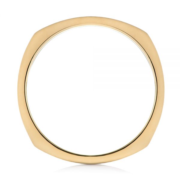 14k Yellow Gold And 14K Gold Custom Two-tone Men's Wedding Band - Front View -  103842