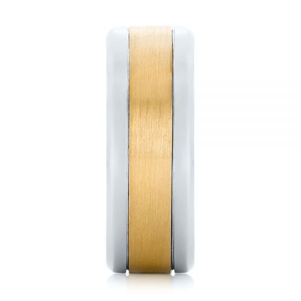  Platinum And 18k Yellow Gold Platinum And 18k Yellow Gold Custom Two-tone Men's Wedding Band - Side View -  102961