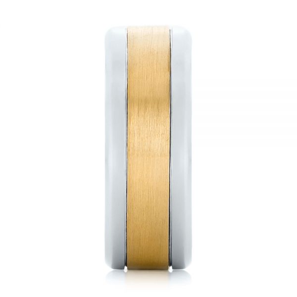 14K Gold And 14k Yellow Gold 14K Gold And 14k Yellow Gold Custom Two-tone Men's Wedding Band - Side View - 102961
