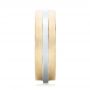 18k Yellow Gold And Platinum 18k Yellow Gold And Platinum Custom Two-tone Men's Wedding Band - Side View -  102970 - Thumbnail