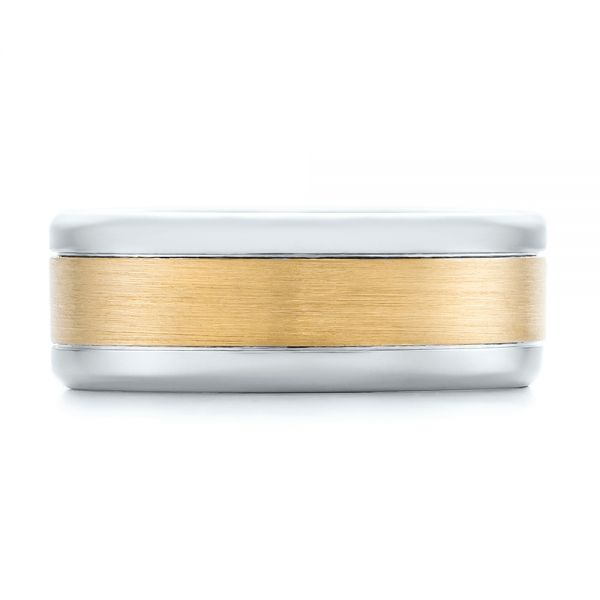 14K Gold And 14k Yellow Gold 14K Gold And 14k Yellow Gold Custom Two-tone Men's Wedding Band - Top View - 102961