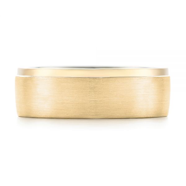 14k Yellow Gold And Platinum 14k Yellow Gold And Platinum Custom Two-tone Men's Wedding Band - Top View -  102999