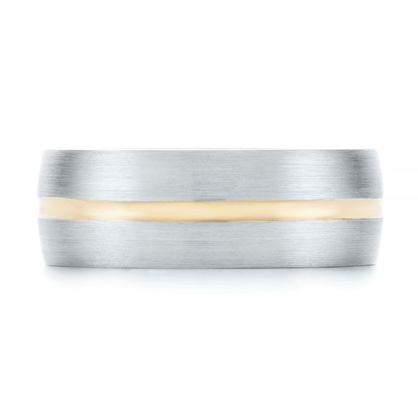  Platinum And 18k Yellow Gold Platinum And 18k Yellow Gold Custom Two-tone Men's Wedding Band - Top View -  103290