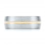  14K Gold And 14k Yellow Gold Custom Two-tone Men's Wedding Band - Top View -  103290 - Thumbnail