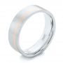  Platinum And 14k Rose Gold Platinum And 14k Rose Gold Custom Two-tone Men's Band - Three-Quarter View -  103225 - Thumbnail