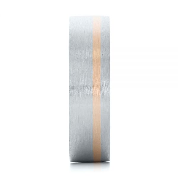Platinum And 14k Rose Gold Platinum And 14k Rose Gold Custom Two-tone Men's Band - Side View - 103225
