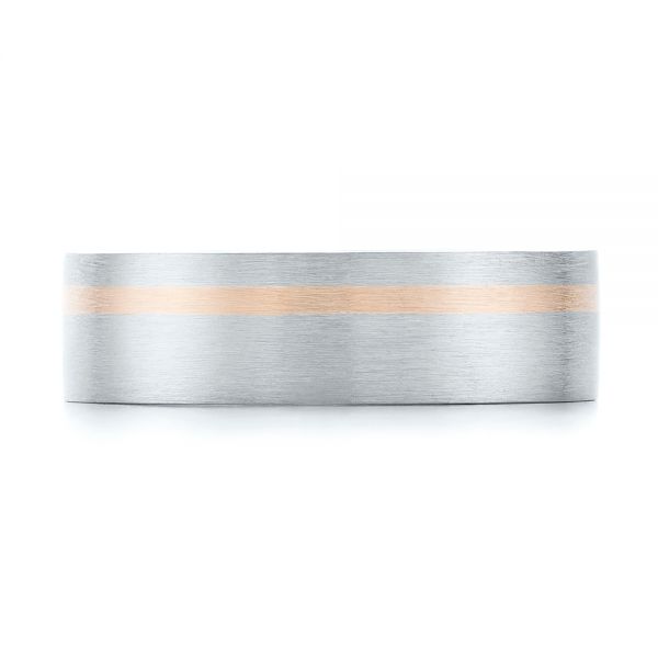 Platinum And 14k Rose Gold Platinum And 14k Rose Gold Custom Two-tone Men's Band - Top View - 103225