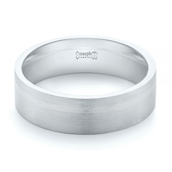 Platinum And 18k White Gold Platinum And 18k White Gold Custom Two-tone Men's Band - Flat View - 103225