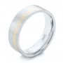  Platinum And 18k Yellow Gold Platinum And 18k Yellow Gold Custom Two-tone Men's Band - Three-Quarter View -  103225 - Thumbnail