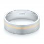  Platinum And 14k Yellow Gold Platinum And 14k Yellow Gold Custom Two-tone Men's Band - Flat View -  103225 - Thumbnail