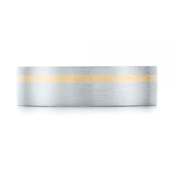  Platinum And 14k Yellow Gold Platinum And 14k Yellow Gold Custom Two-tone Men's Band - Top View -  103225
