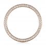 14k Rose Gold And Platinum Custom Two-tone Diamond Men's Band - Front View -  103347 - Thumbnail