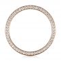 14k Rose Gold And Platinum Custom Two-tone Diamond Men's Band - Front View -  103347 - Thumbnail
