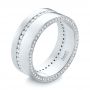 18k White Gold And Platinum 18k White Gold And Platinum Custom Two-tone Diamond Men's Band - Three-Quarter View -  103347 - Thumbnail