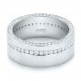  Platinum And Platinum Platinum And Platinum Custom Two-tone Diamond Men's Band - Flat View -  103347 - Thumbnail