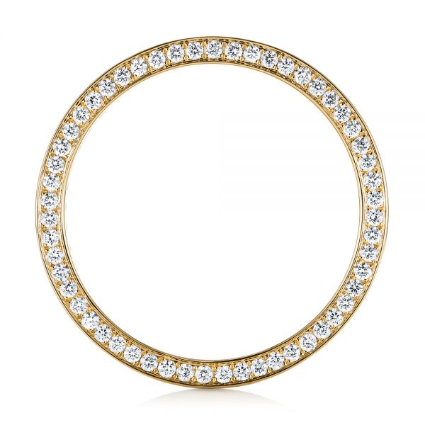 14k Yellow Gold And 14K Gold 14k Yellow Gold And 14K Gold Custom Two-tone Diamond Men's Band - Front View - 103347