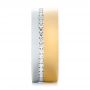 18k Yellow Gold And Platinum 18k Yellow Gold And Platinum Custom Two-tone Diamond Men's Band - Side View -  103347 - Thumbnail