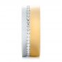 14k Yellow Gold And Platinum 14k Yellow Gold And Platinum Custom Two-tone Diamond Men's Band - Side View -  103347 - Thumbnail