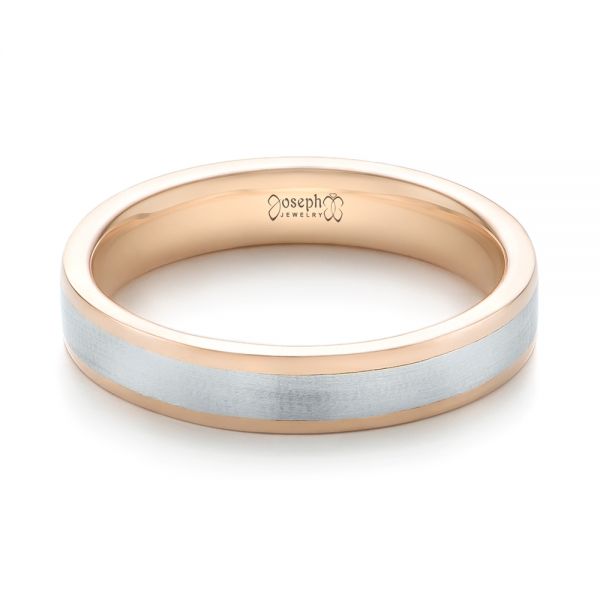  14K Gold And 18k Rose Gold 14K Gold And 18k Rose Gold Custom Two-tone Wedding Band - Flat View -  103589