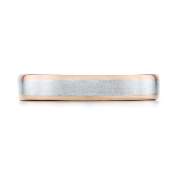  Platinum And 18k Rose Gold Platinum And 18k Rose Gold Custom Two-tone Wedding Band - Top View -  103589