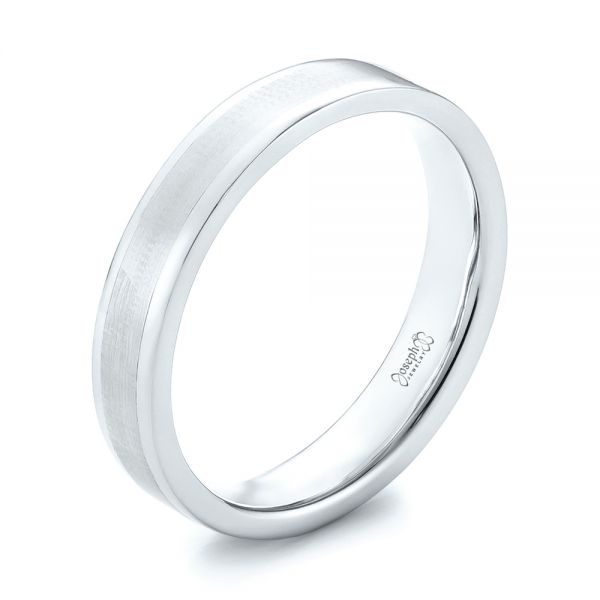  Platinum And 18k White Gold Platinum And 18k White Gold Custom Two-tone Wedding Band - Three-Quarter View -  103589