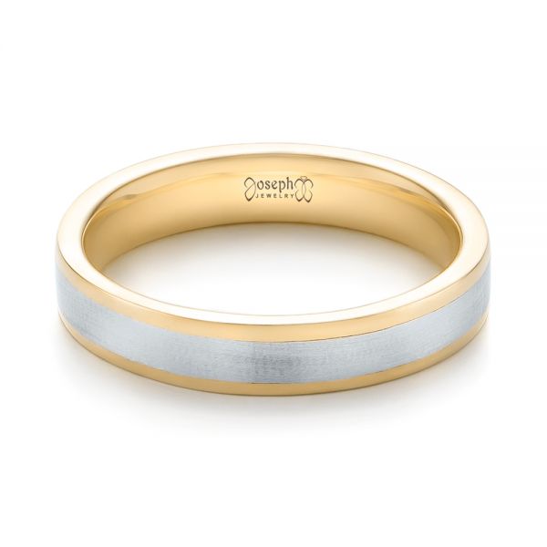  Platinum And 18k Yellow Gold Platinum And 18k Yellow Gold Custom Two-tone Wedding Band - Flat View -  103589