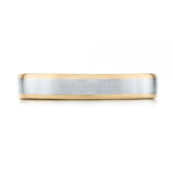  Platinum And 18k Yellow Gold Platinum And 18k Yellow Gold Custom Two-tone Wedding Band - Top View -  103589