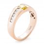 14k Rose Gold And Platinum 14k Rose Gold And Platinum Custom Two-tone Yellow And White Diamond Men's Wedding Band - Three-Quarter View -  102881 - Thumbnail