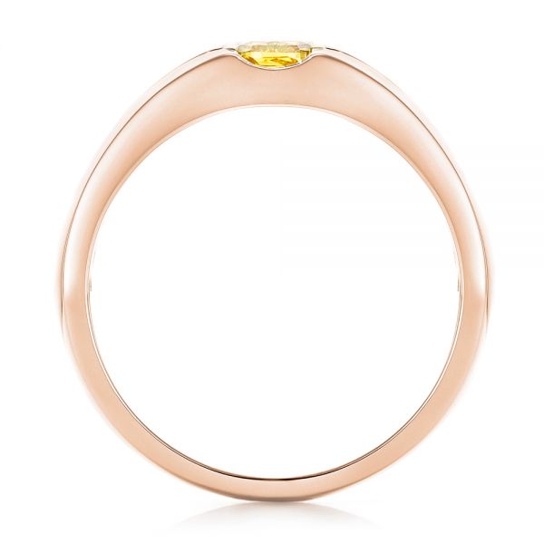 14k Rose Gold And 18K Gold 14k Rose Gold And 18K Gold Custom Two-tone Yellow And White Diamond Men's Wedding Band - Front View - 102881