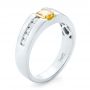 Platinum And 18K Gold Custom Two-tone Yellow And White Diamond Men's Wedding Band - Three-Quarter View -  102881 - Thumbnail