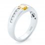 18k White Gold And Platinum 18k White Gold And Platinum Custom Two-tone Yellow And White Diamond Men's Wedding Band - Three-Quarter View -  102881 - Thumbnail