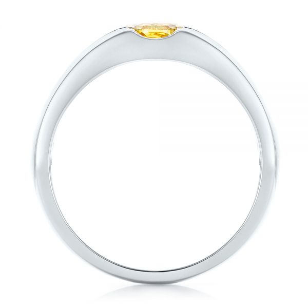  Platinum And 18K Gold Custom Two-tone Yellow And White Diamond Men's Wedding Band - Front View -  102881