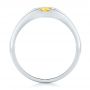 18k White Gold And Platinum 18k White Gold And Platinum Custom Two-tone Yellow And White Diamond Men's Wedding Band - Front View -  102881 - Thumbnail