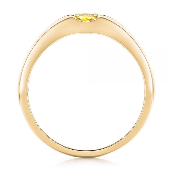 14k Yellow Gold And 18K Gold 14k Yellow Gold And 18K Gold Custom Two-tone Yellow And White Diamond Men's Wedding Band - Front View - 102881